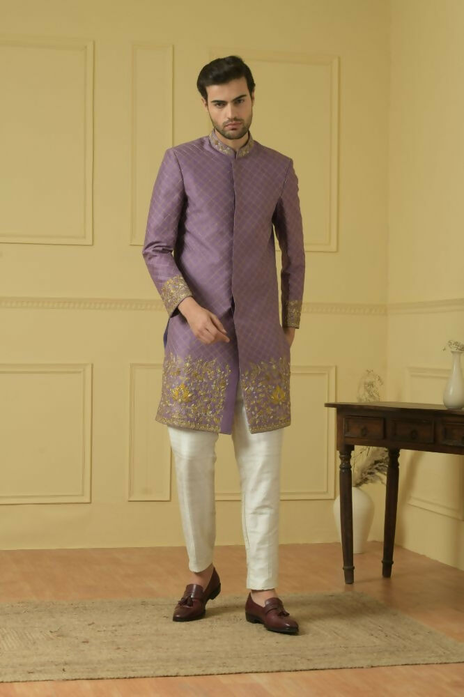 Majestic Purple Marvel Sherwani by Hilo Design