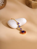 Ruby Raang Blue Meenakari Kundan Maang Tikka