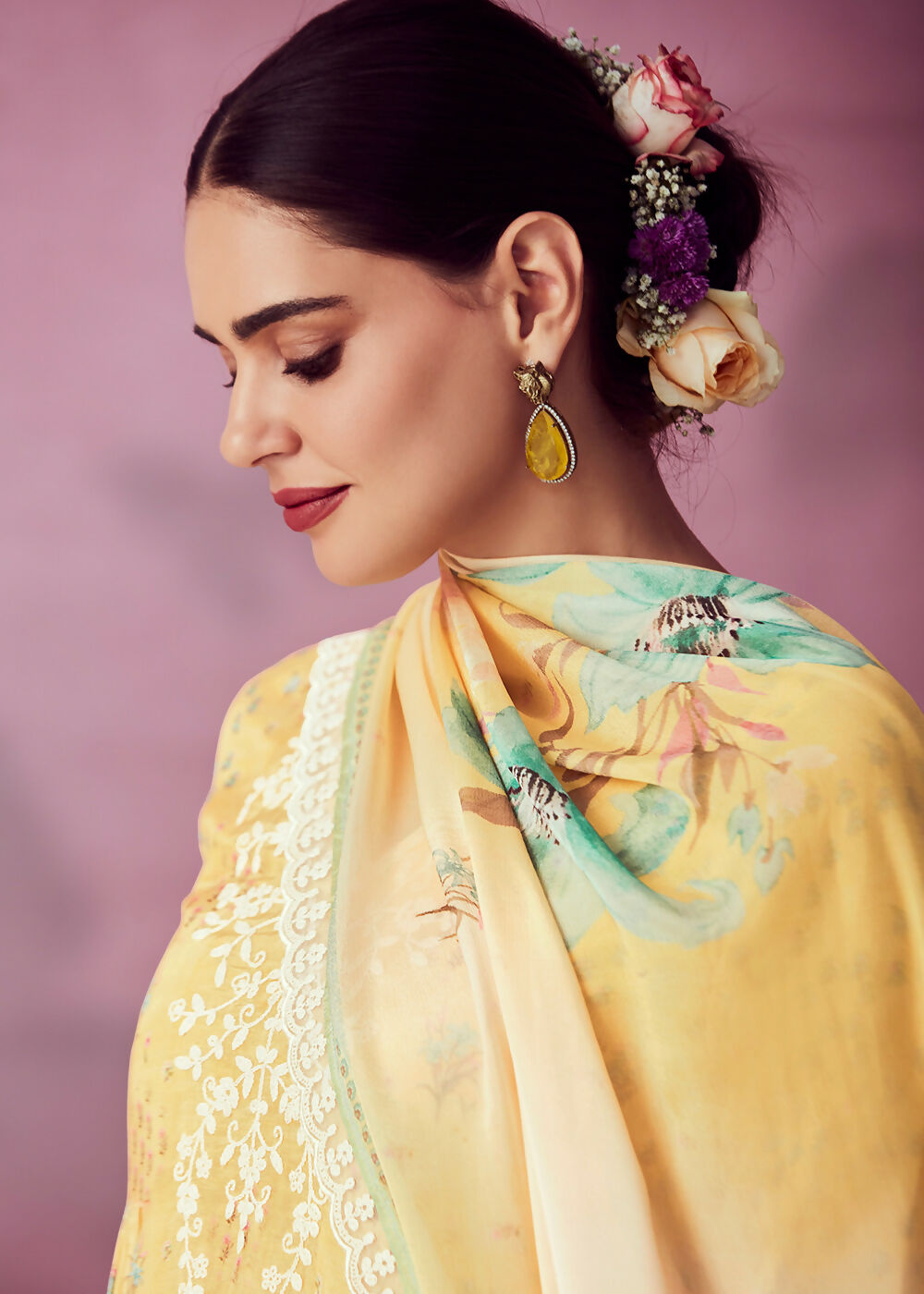 Yellow Muslin Cotton Printed Trendy Salwar Kurta Set - Emponline