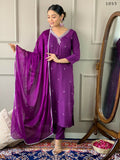 Partywear Designer Ryon Slub White Stitched Suit With Dupatta - Tanisha