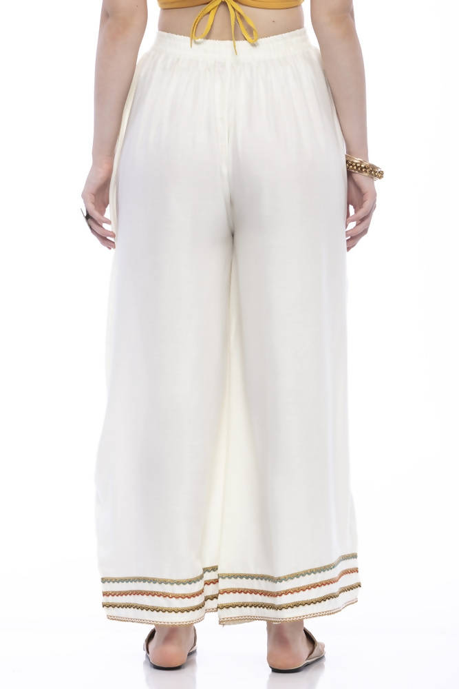 Mominos Fashion Reyon Cotton Cream Palazzo