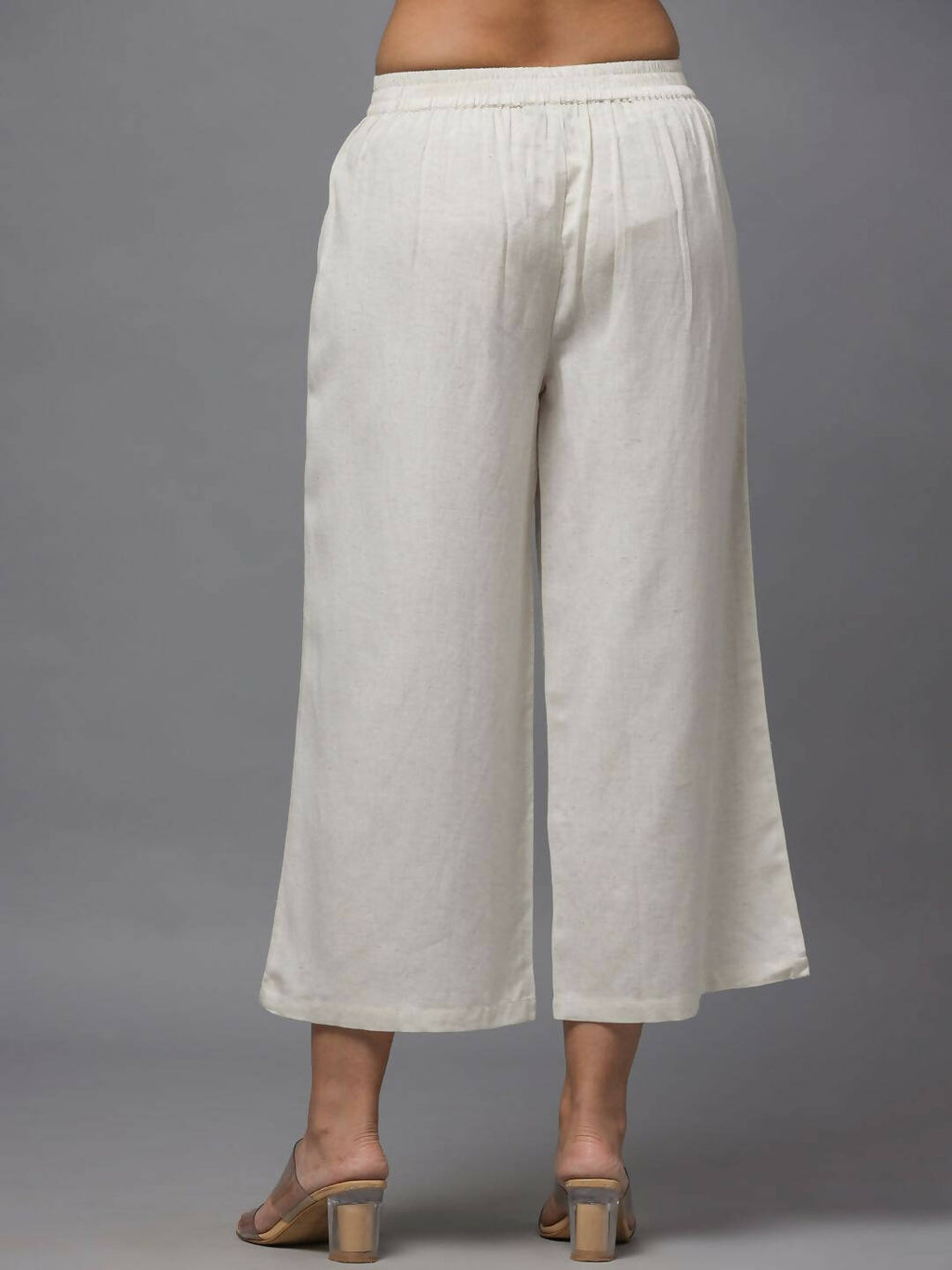 Juniper Women's Natural Solid Wide Leg Palazzo