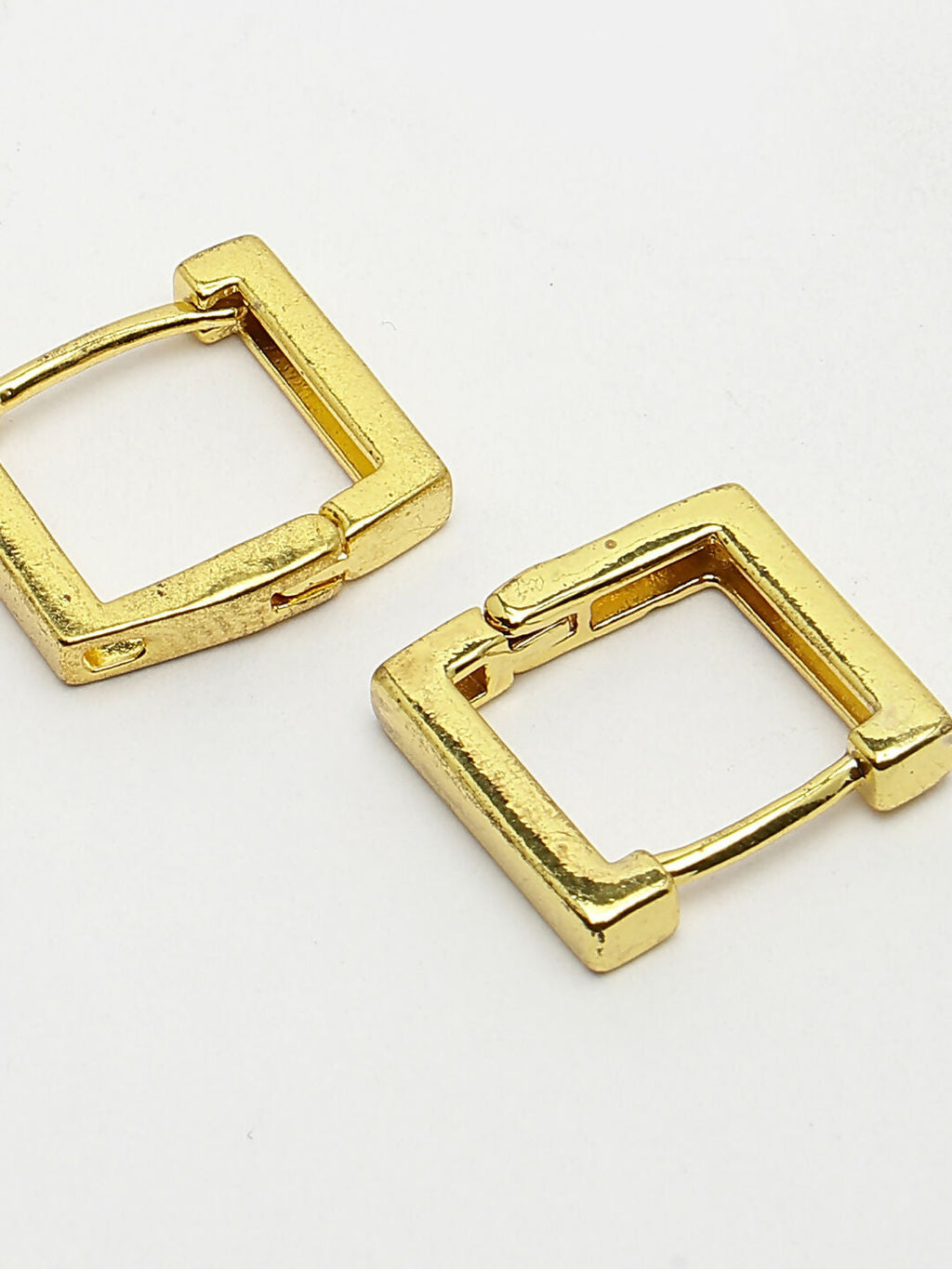 NVR Men's Set of 3 Multicolor Rhodium-Plated Geometric Shape Stainless Steel Hoop Earrings