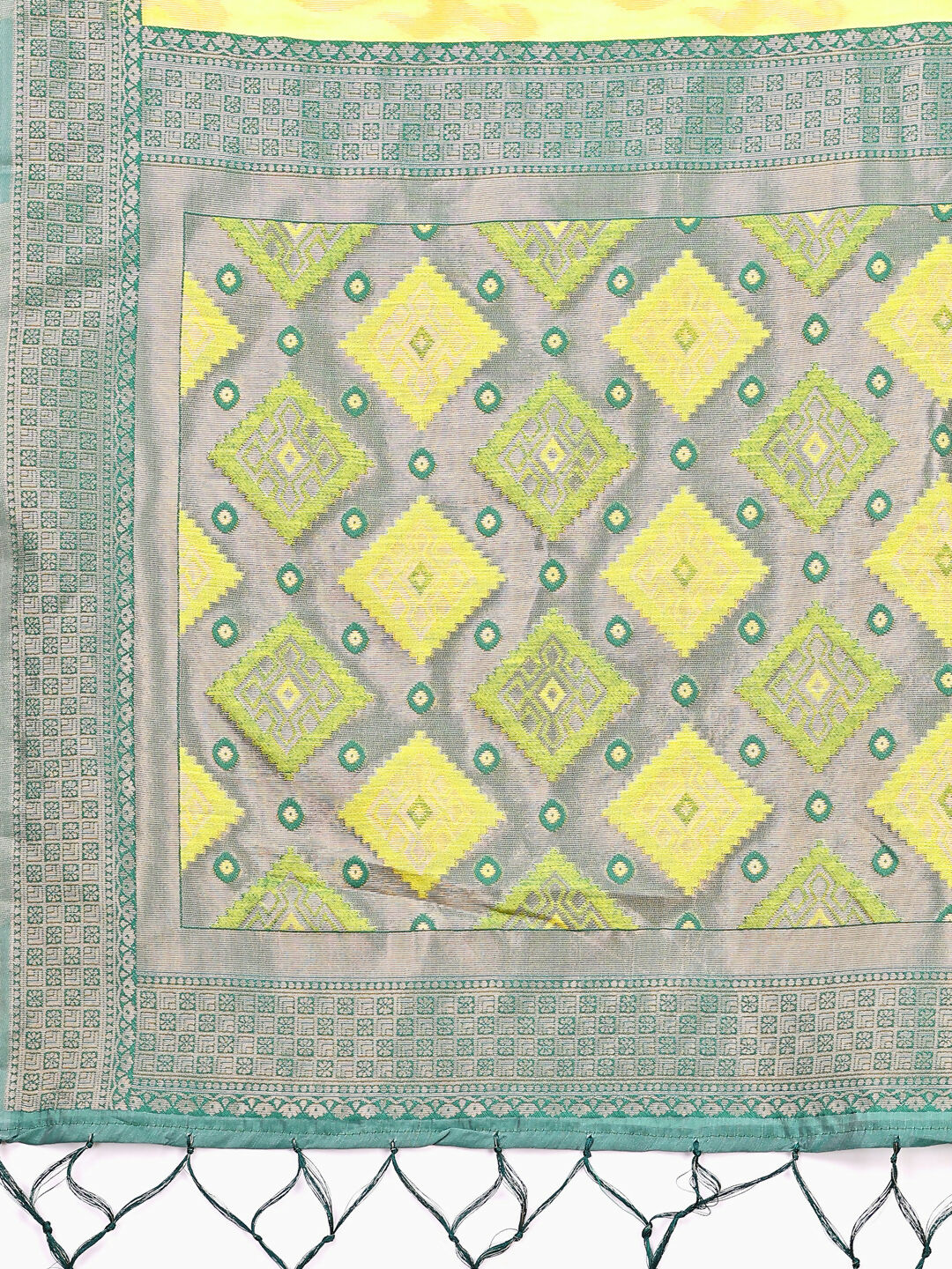 Shree Shyam Fashion Linen Cotton Yellow Saree