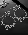 VOJ Set Of 2 Silver Plated Peacock Handcrafted Anklets