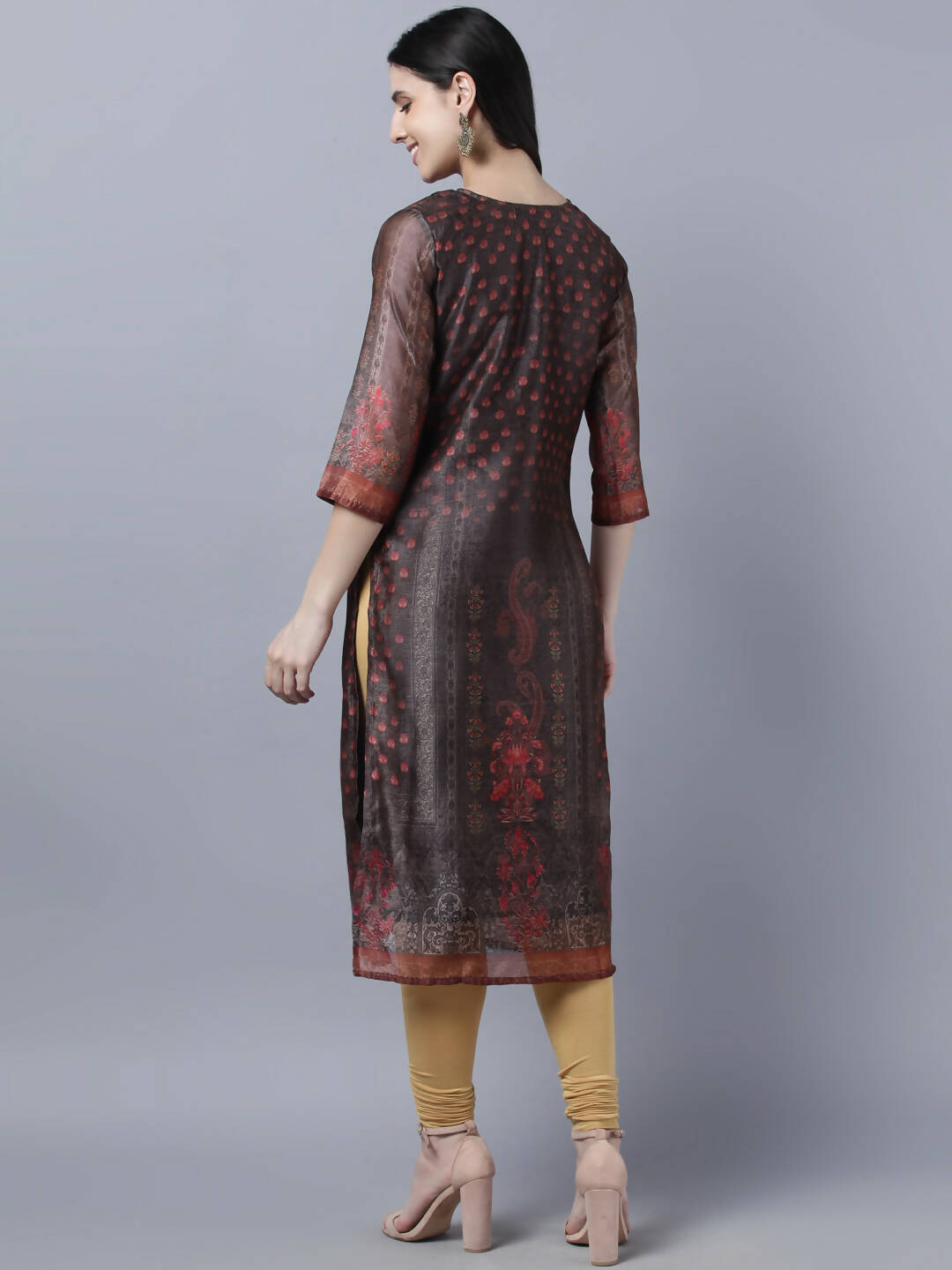 Myshka Women Multicoloured Ethnic Motifs Chanderi Silk Kurta