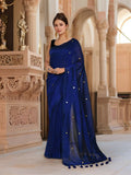 Joban Fashion Women Navy Blue Trendy Cotton Saree