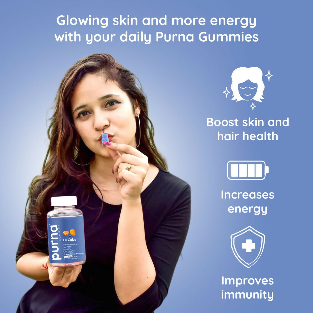 Purna Gummies Kids Multivitamin Gummies for Growth, Immunity and Health