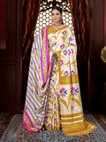 Aayaa Designer Winter Collection Printed Saree With Shawl - Multi Color
