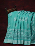 Rama Green Coloured Block Print Semi Chanderi Saree By Gayathri Reddy Designer Studio