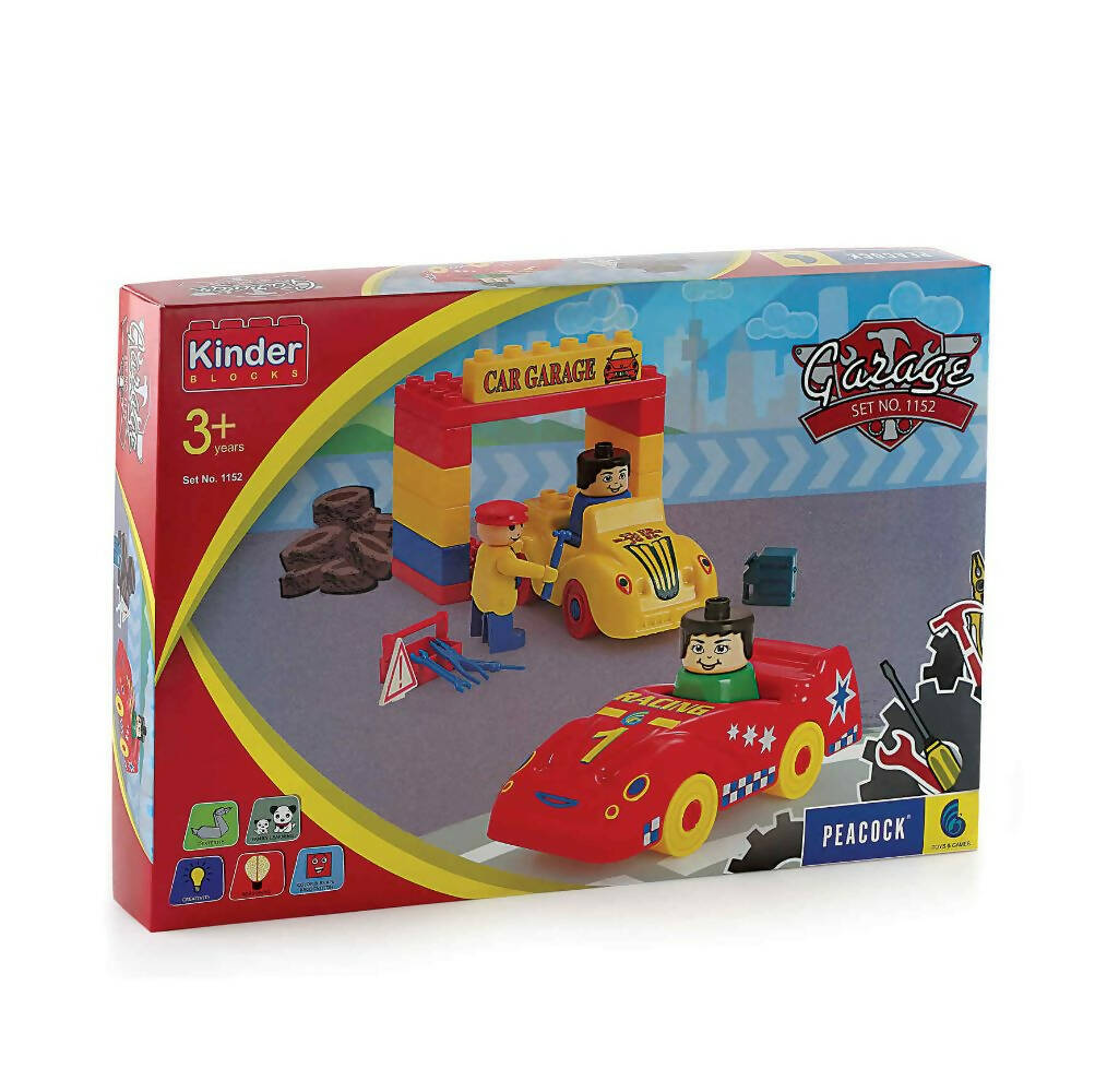Peacock Learning & Educational Building Interlocking Blocks Set For Kids - Garage