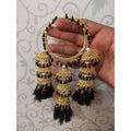MS Fashion India Gold Color With Black Pearls And Jhumkas Hanging Bangles