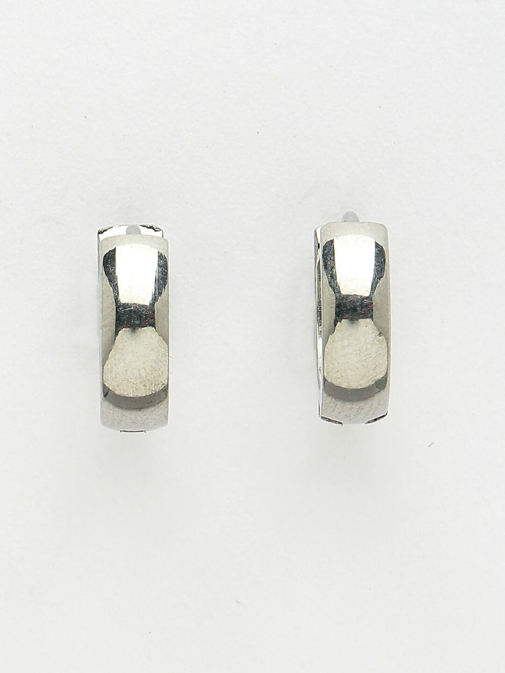 NVR Men's Silver-Plated Stainless Steel Hoop Earrings