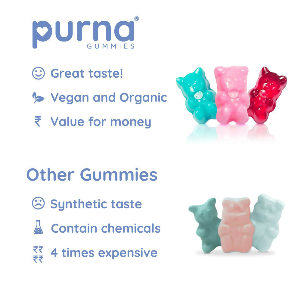 Purna Gummies Kids Multivitamin Gummies for Growth, Immunity and Health