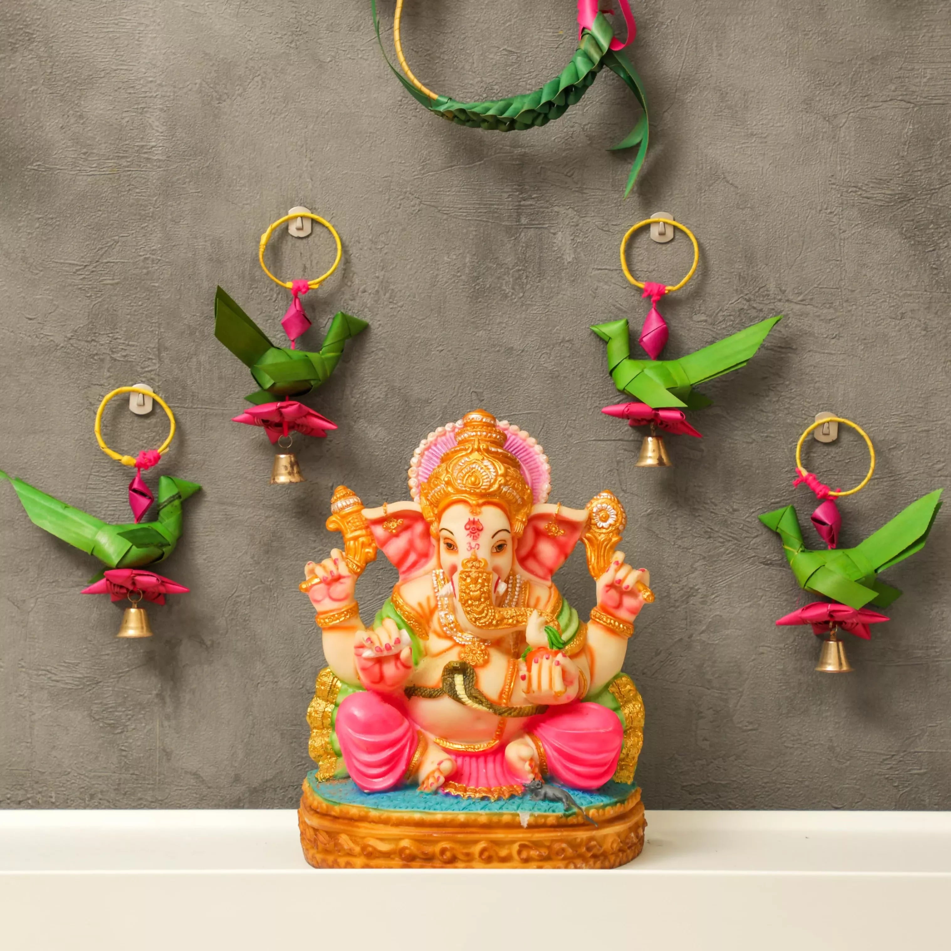 Shuddh Natural Hand Made Palm Leaf Parrot Hanging