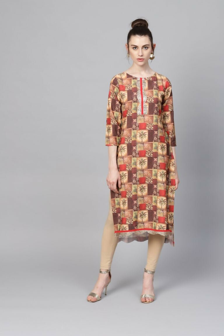 Ahalyaa Women's Traditional wear Kurta - Multi Color