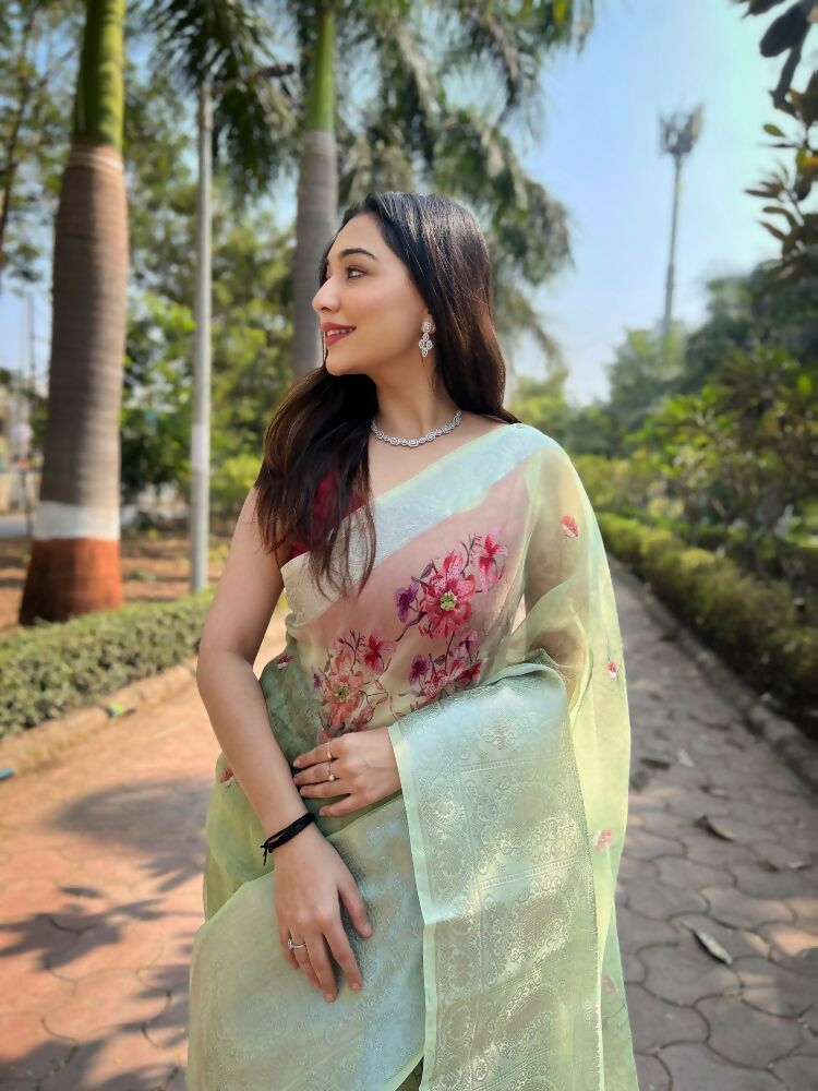 Vamsee Sikha Purple Georgette Saree