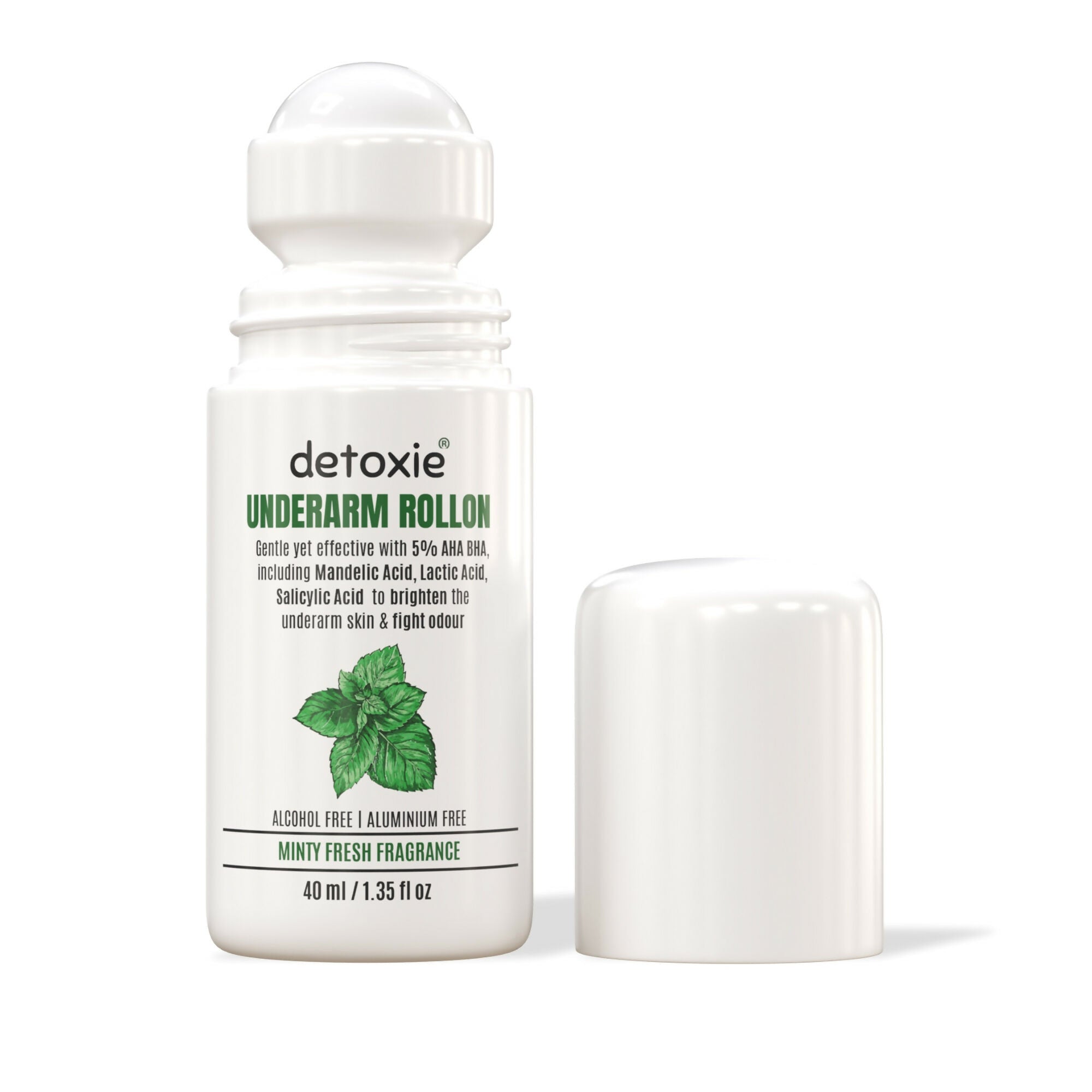 Detoxie 5% AHA BHA Underarm Lightening Deo Rollon Combo