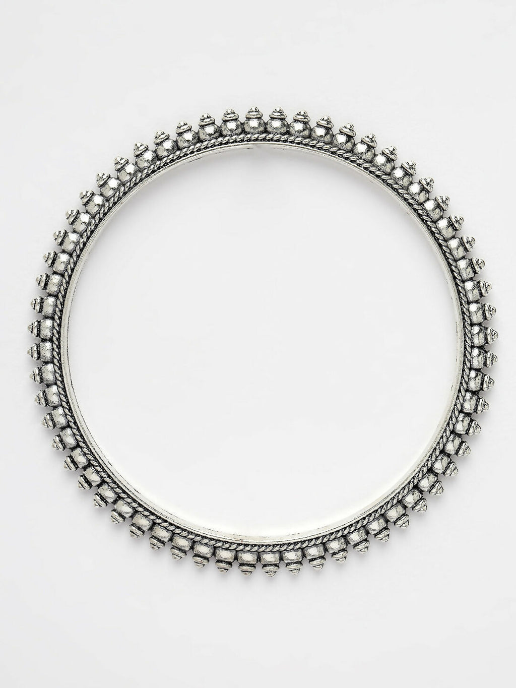 NVR Women's Set of 4 Silver-Toned German Silver Oxidised Bangles