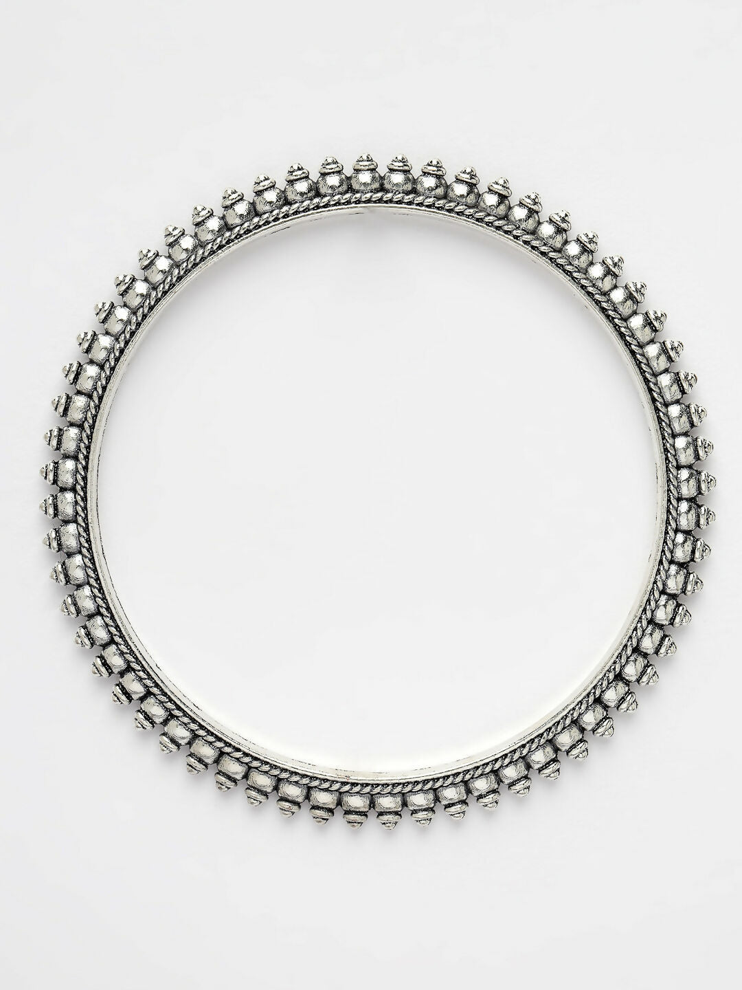 NVR Women's Set of 4 Silver-Toned German Silver Oxidised Bangles
