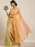 Multicolor Organza Printed Saree With Blouse Piece - Nivaa