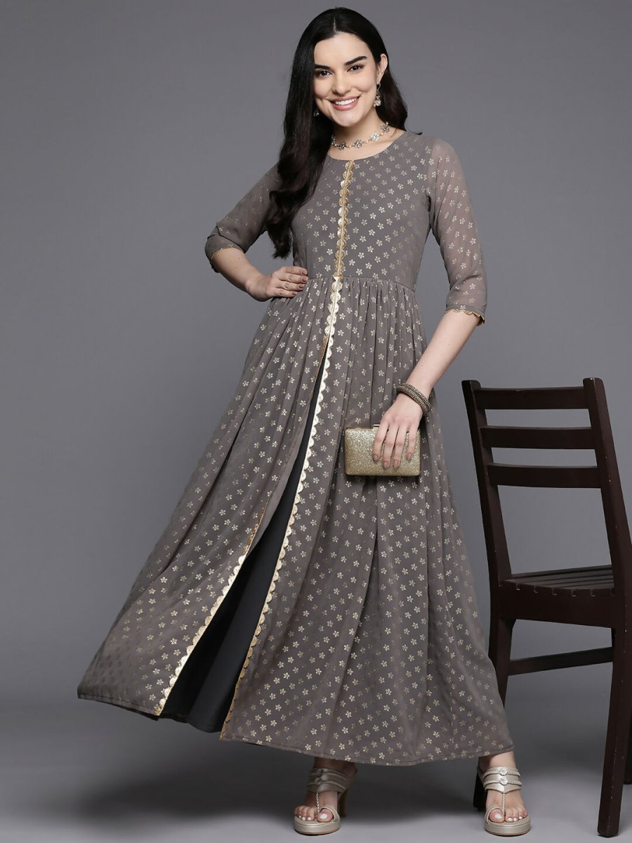 Ahalyaa Women's Traditional wear Kurta Set - Grey