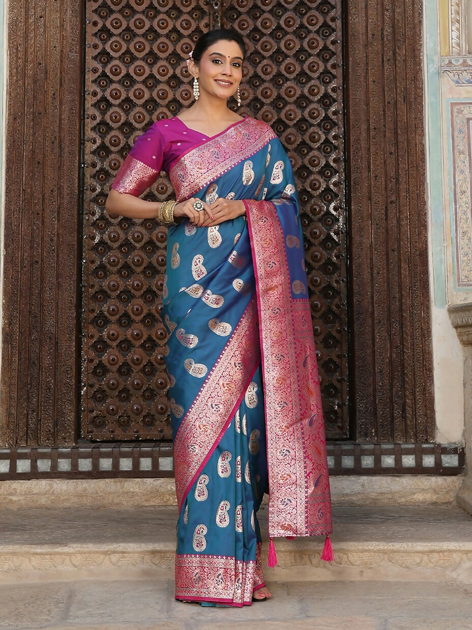 Shree Shyam Fashion Sky Blue Silk Saree