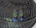 Terracotta Peacock Stud With Drop