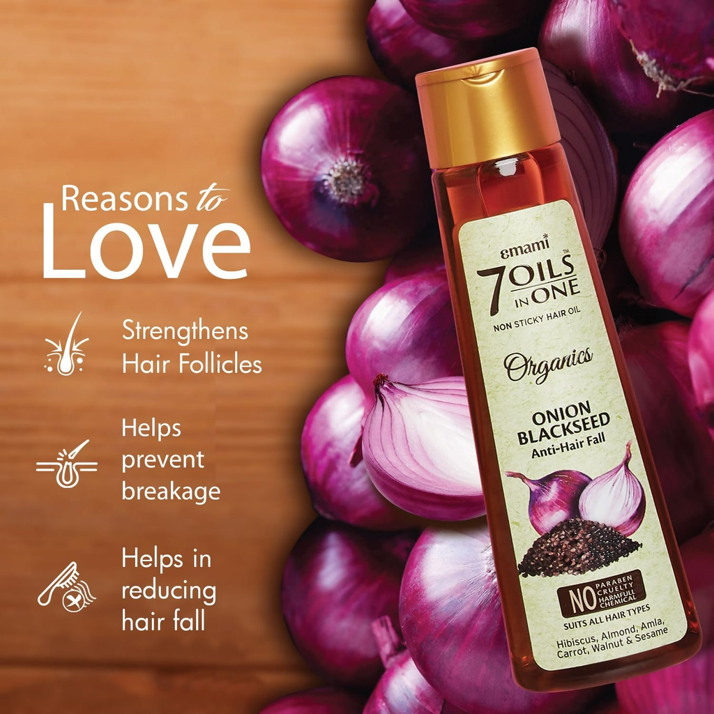 Emami 7 Oils In One Organics Onion Blackseed Hair Oil
