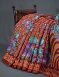 Shades Of Peppy Red Floral Design Semi Chanderi Saree By Gayathri Reddy Designer Studio