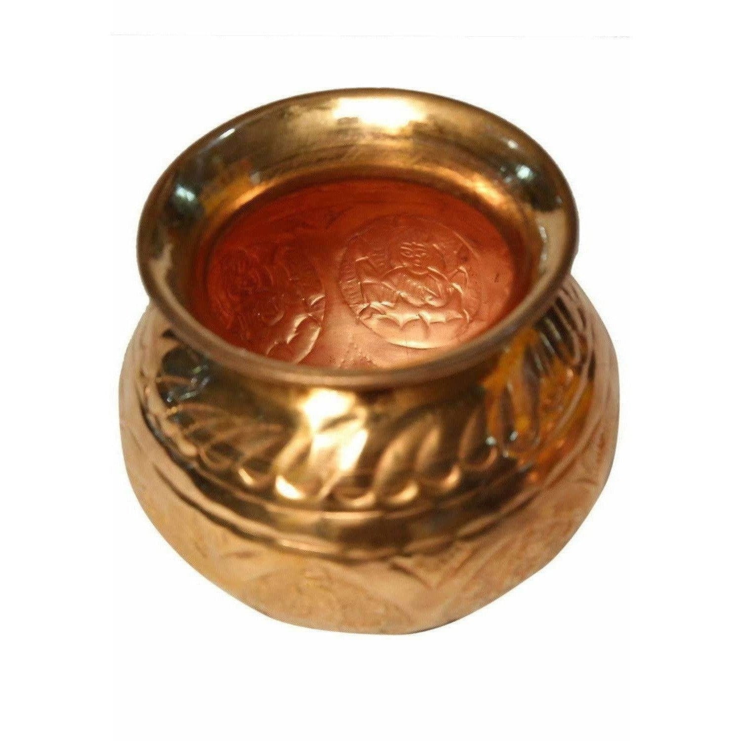 Pooja-8 Faces Globular Lakshmi Kalash (Medium size) / Ashtalakshmi Kalasam (Medium Size)
