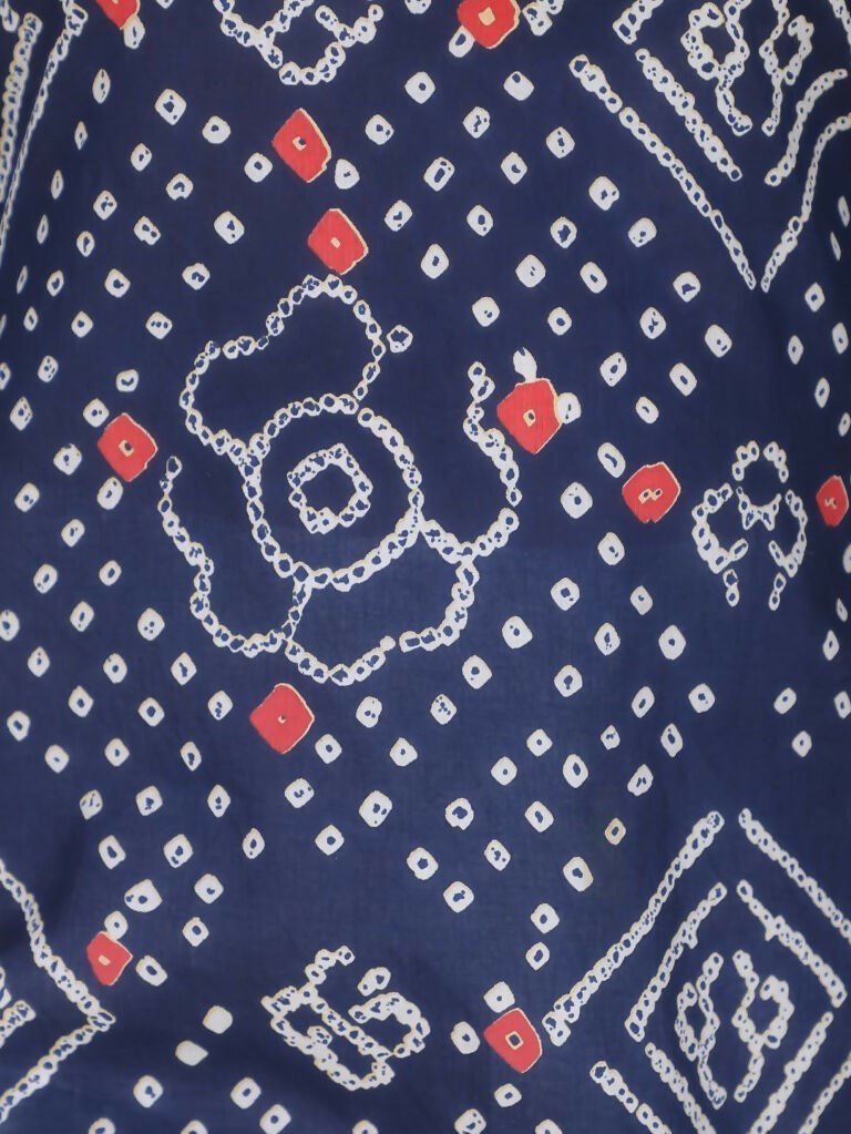 Aramya Straight Soft Cotton Bandhani Print Women's Kurta - Blue