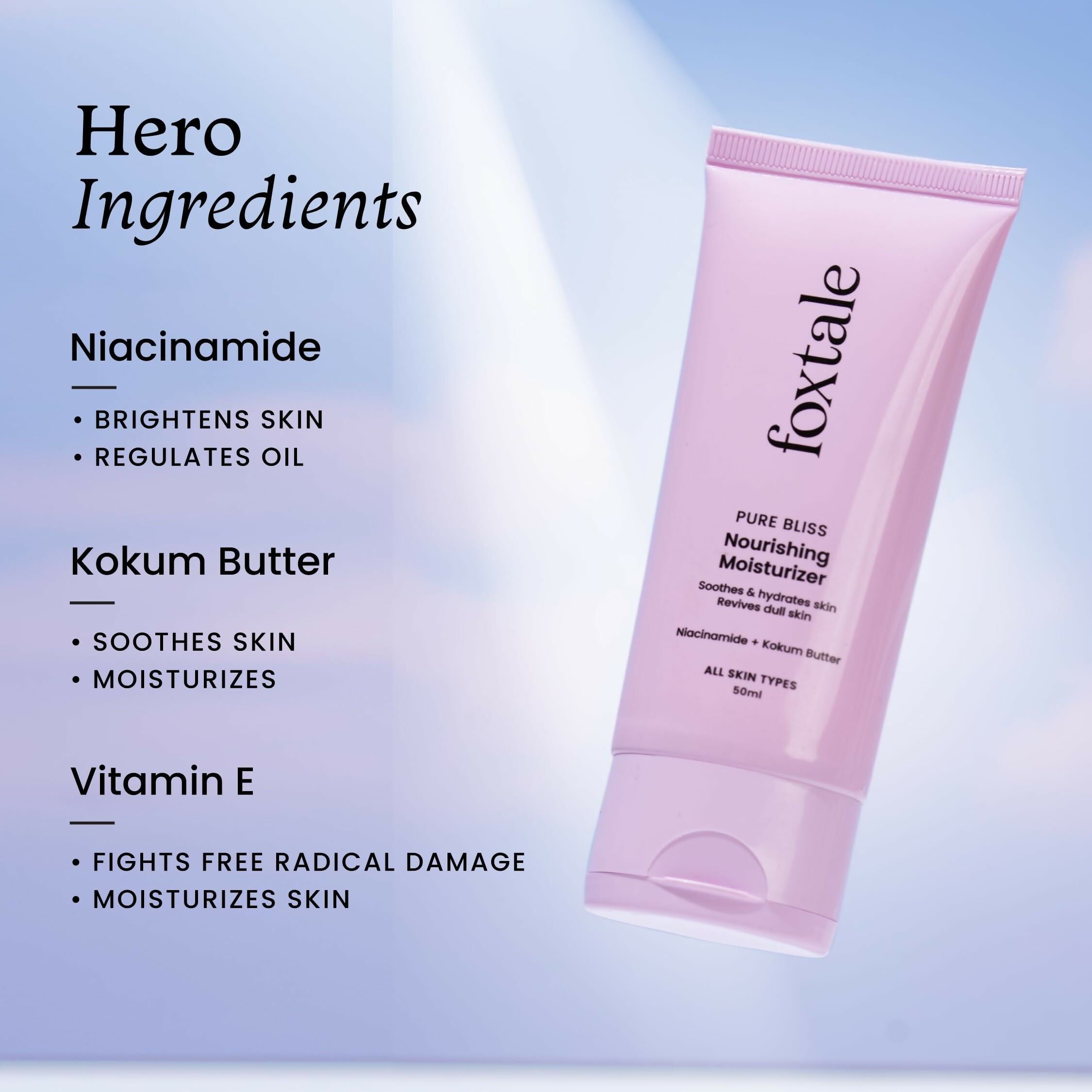 Foxtale Nourishing Face Moisturizer With Niacinamide For 24 Hr Hydration & Lightweight