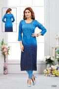 Joban Fashion Muslin Blue Color Kurta Set