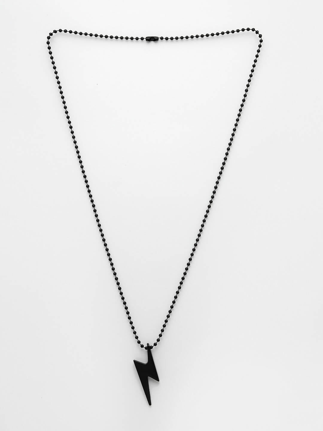 NVR Men Black Plated Flash Pendent With Chain