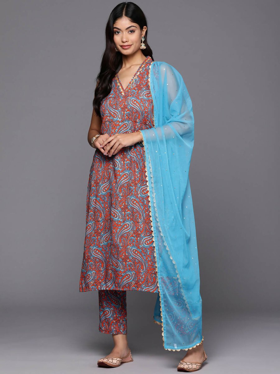 Ahalyaa Women's Traditional wear Kurta Set - Teal Blue