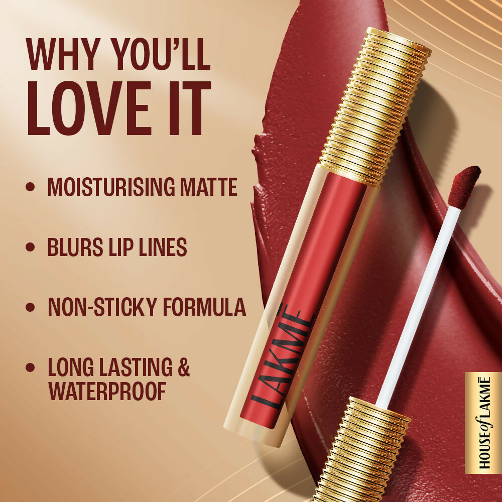 Lakme Ultimate Glam Matte Liquid Lipstick - Nude Pink