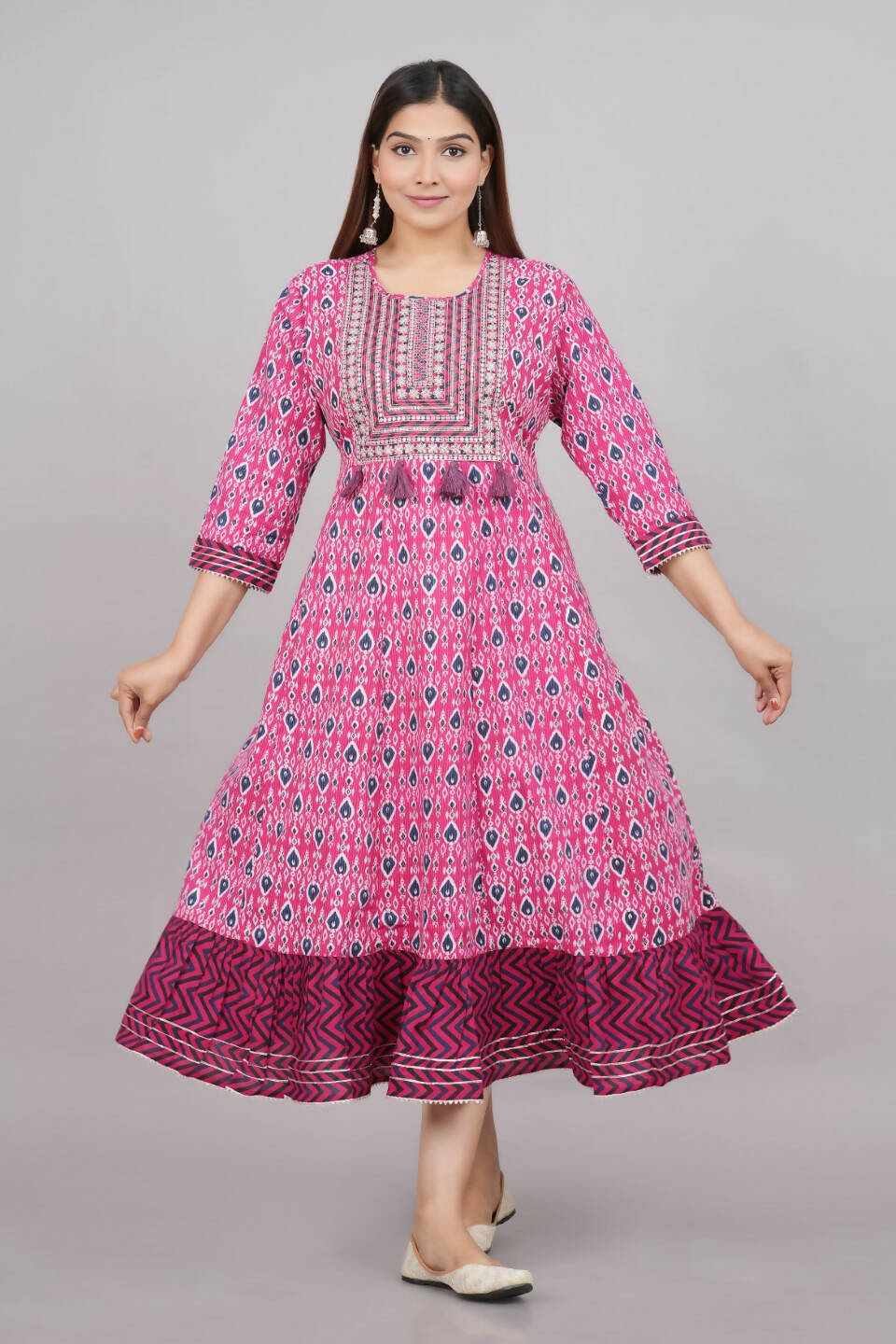 House of RP Women's Pink Cotton Kurta & Dupatta Set