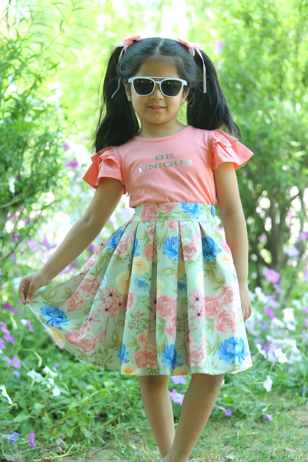 LH Luxury Fashion Liana Girls Tee & Skirt Set – Stylish & Comfortable Kids Co-ord