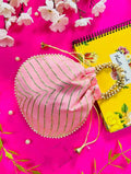 Joban Fashion Pearl Hand Work Potli Bag - Peach