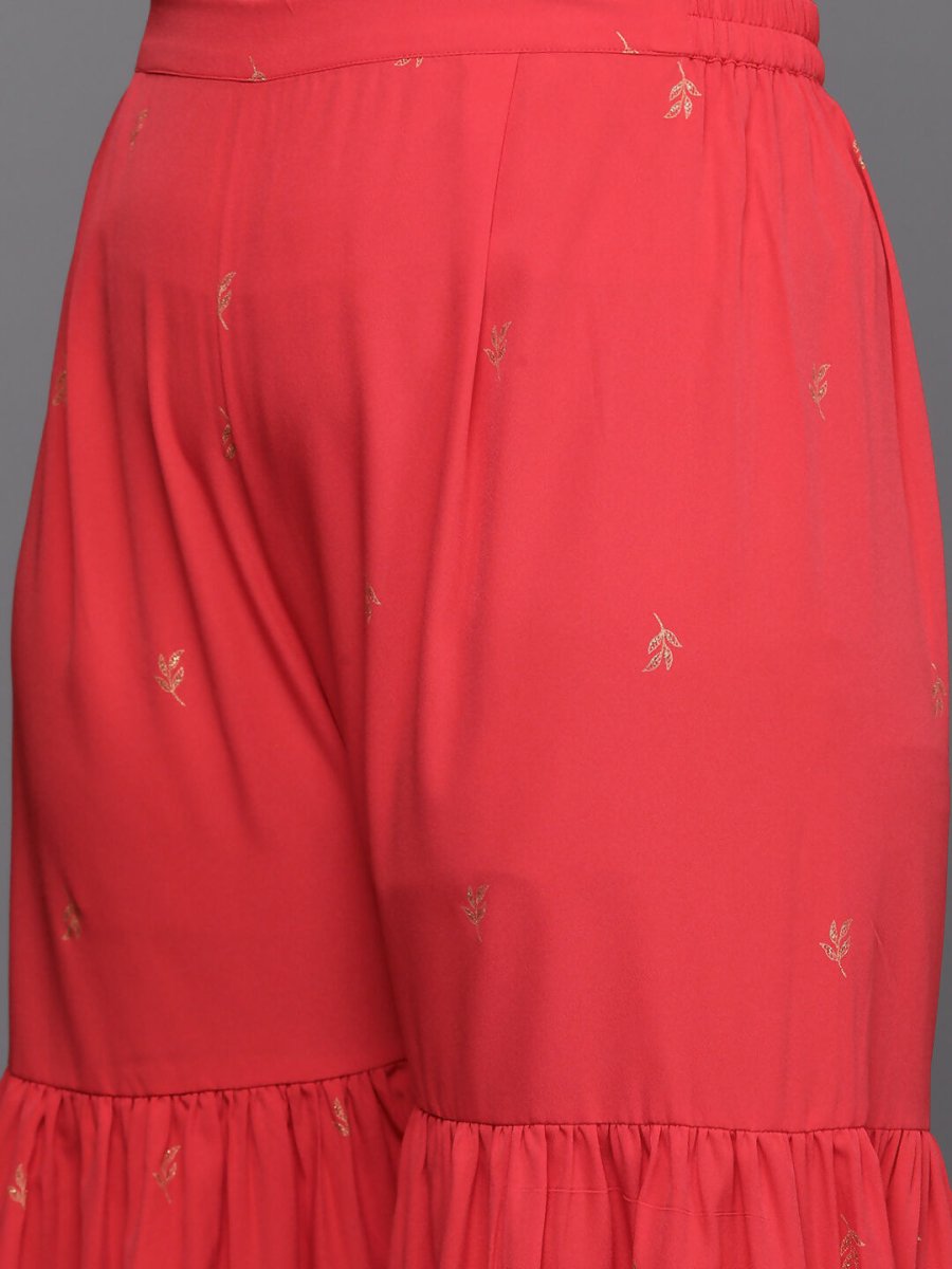 Ahalyaa Women's Traditional Wear Co-ords - Red