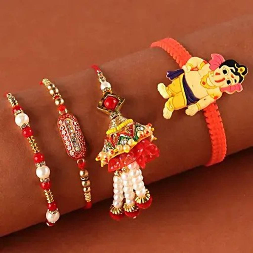 Set Of 4 Rakhis & Dairy Milk