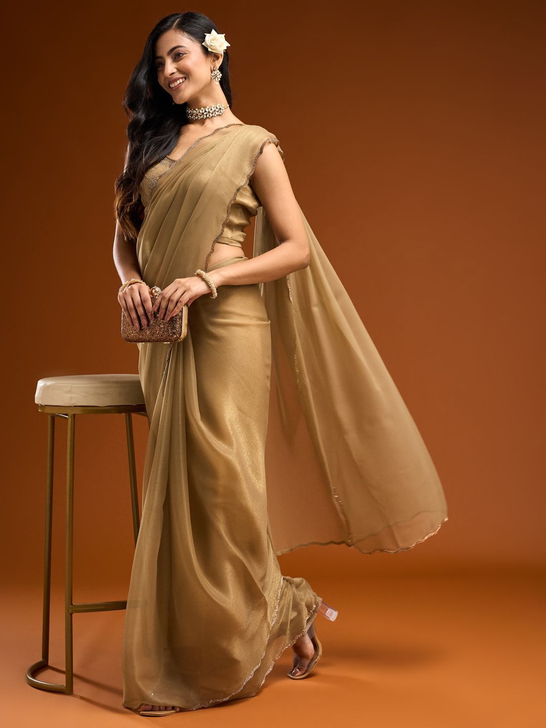 kasee Beads and Stones Embellished Saree