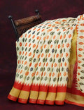 Combo of Off White and Red Patan Patola Semi Chanderi Saree By Gayathri Reddy Designer Studio