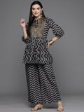 Ahalyaa Women Printed Ethnic Co-Ords - Black Color