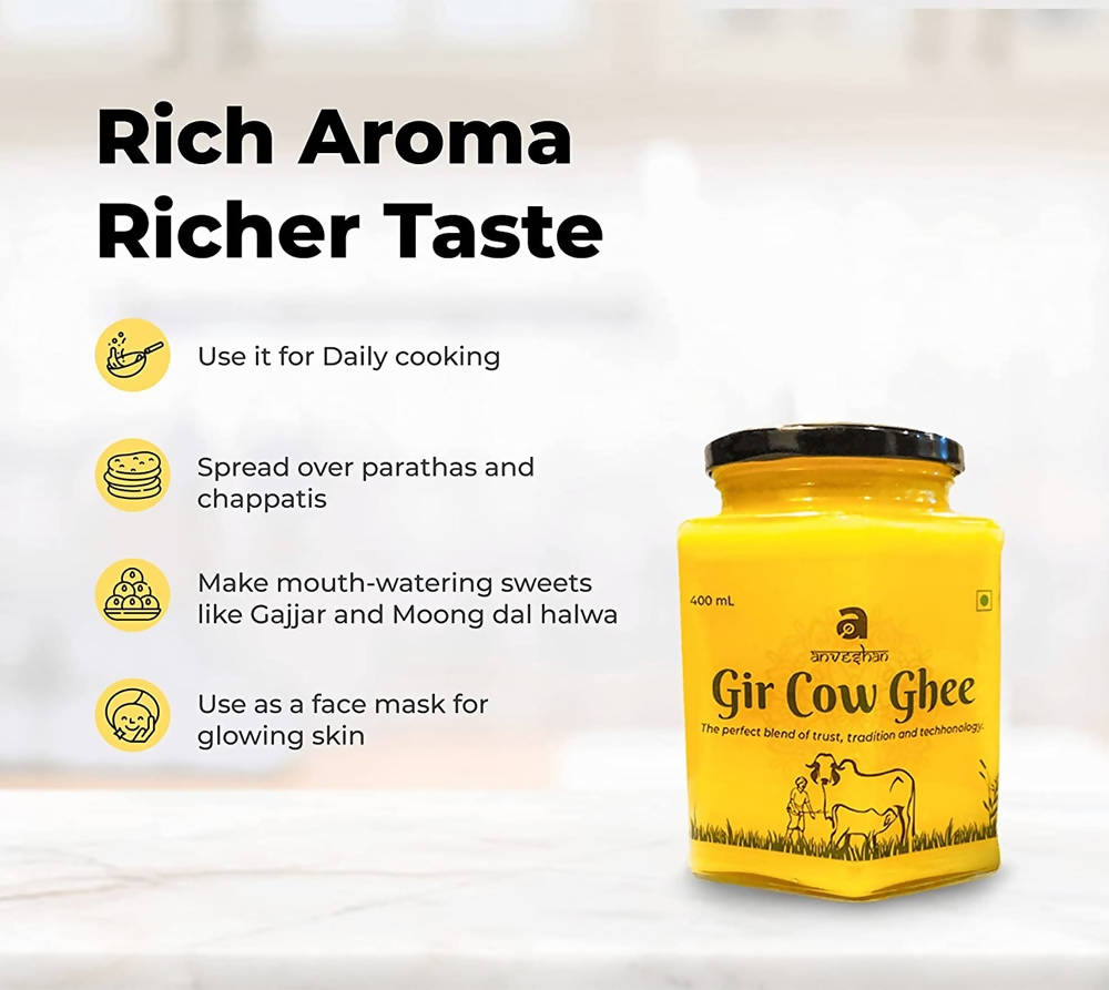 Anveshan Gir Cow Ghee | Vedic Bilona Method Ghee | Organic Ghee From Desi Cow Milk