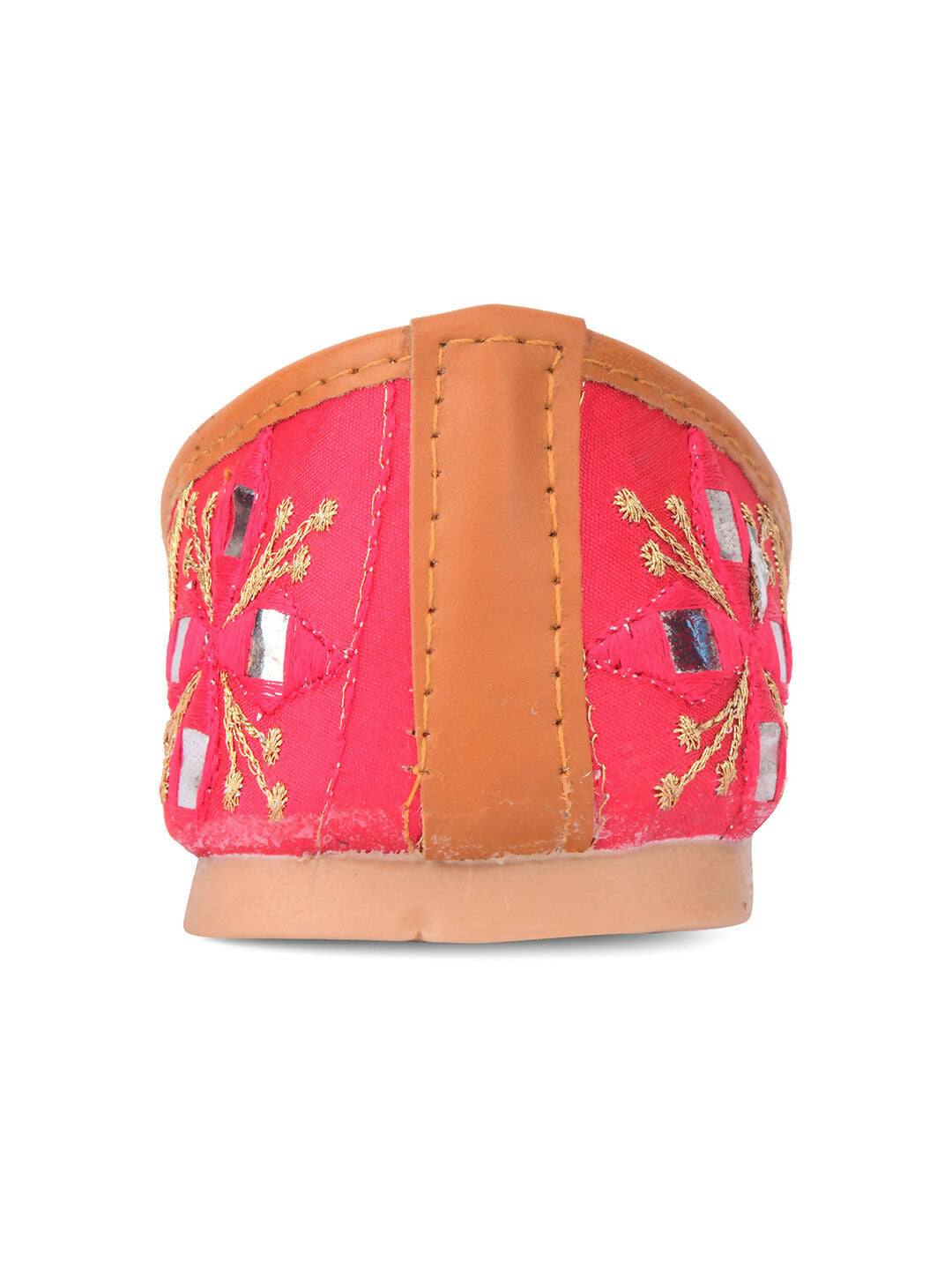 Desi Colour Women Indian Ethnic Footwear-Mini Dabka-Pink Mirror Lines