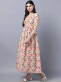 Myshka Women Multicoloured Printed Fit and Flare Ethnic Dress