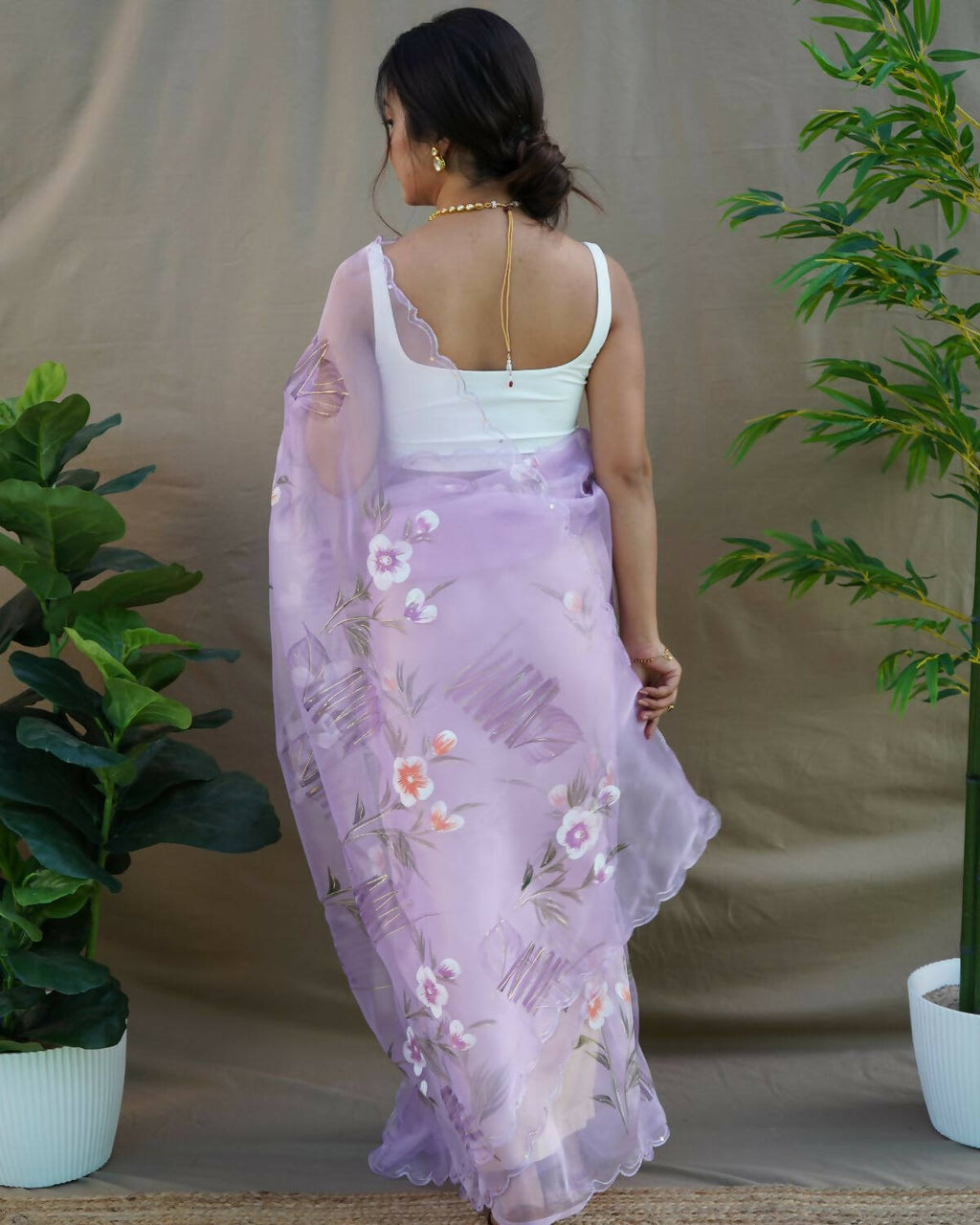 Vamsee Lavender Organza Saree