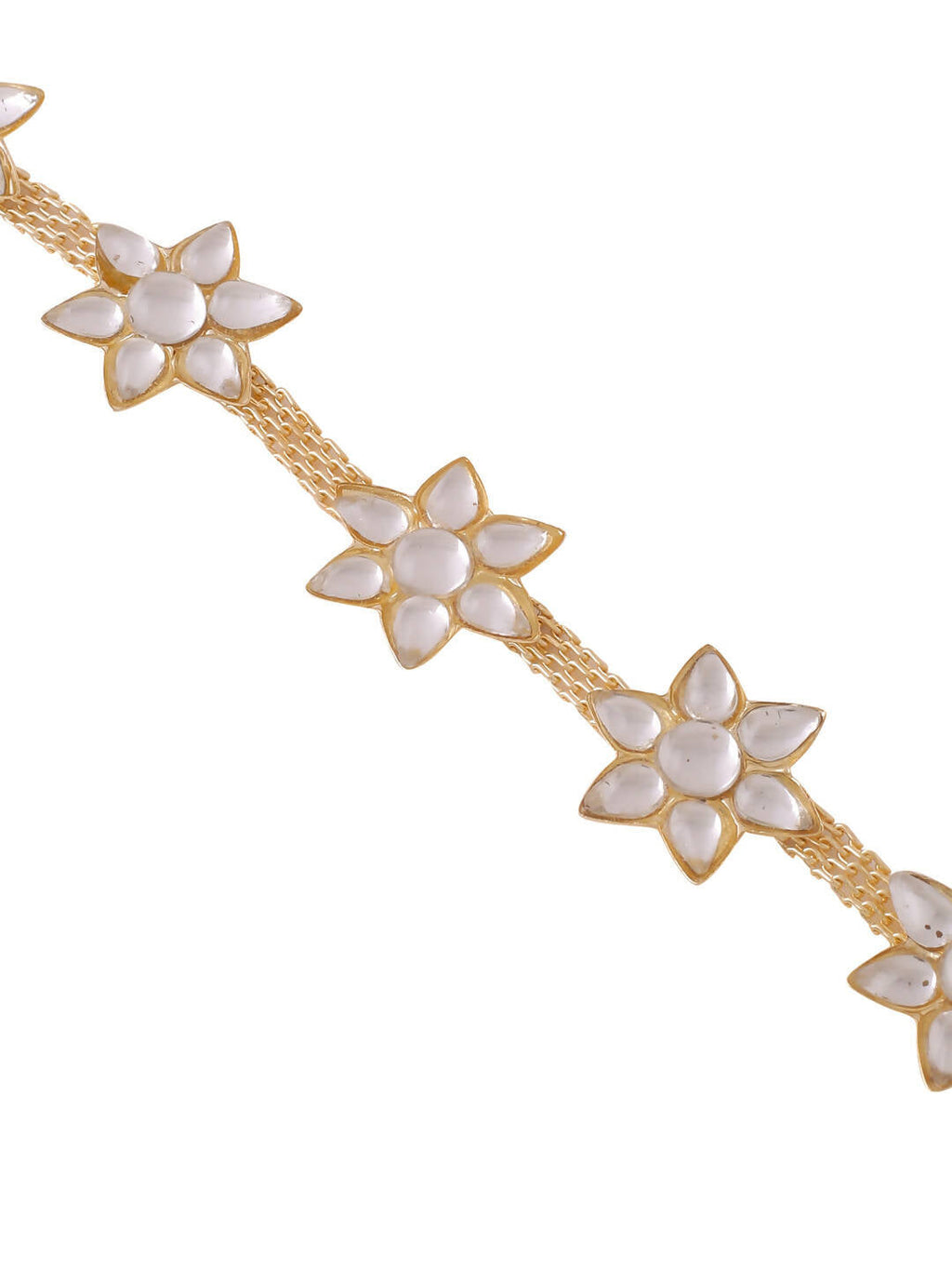 NVR Women's Gold-Polished Traditional Trending Matha Patti
